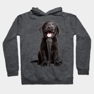 Adorably singing black Puppy Hoodie